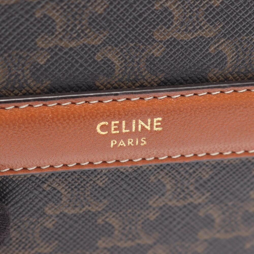 Celine Triomphe Round Purse Shoulder Bag Handbag Coated Canvas Leather Women'... - Picture 4 of 8